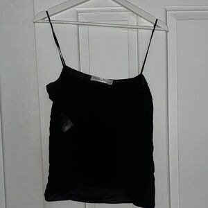 Christian Dior Silk Camisole Black Sheer Slip Top Made in Italy Size 42 / US 10